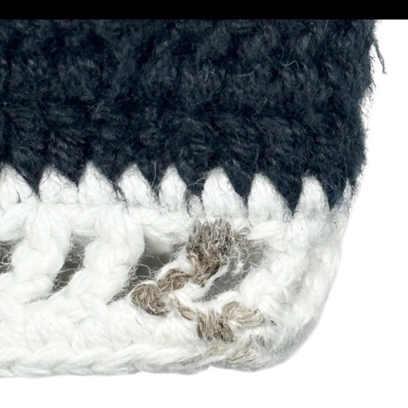 VTG Design Options Knit Black & White Stripes & Patchwork Detail Cardigan S - Picture 6 of 9